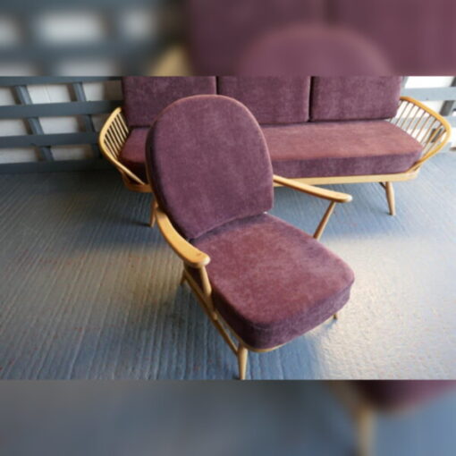 Ercol 203 Seat and Back Cushion in Purple Chenille