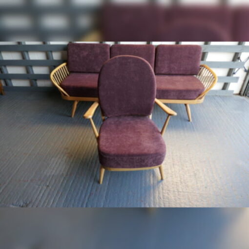 Ercol 203 Seat and Back Cushion in Purple Chenille - Image 6