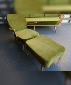 Ercol 341 footstool Cushion in Bay Leaf Green Velvet