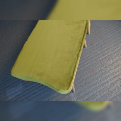 Ercol 341 footstool Cushion in Bay Leaf Green Velvet - Image 5