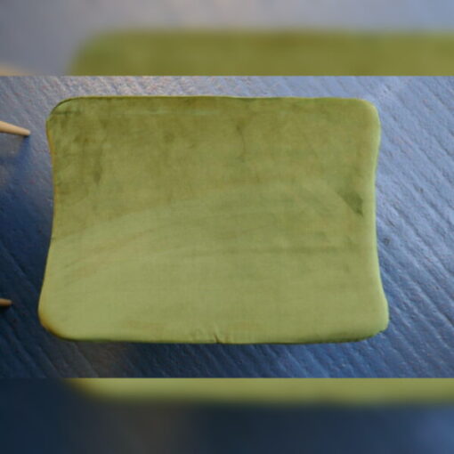 Ercol 341 footstool Cushion in Bay Leaf Green Velvet - Image 6