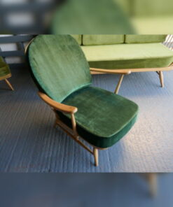 Ercol 203 Seat & Back Cushion in Dark Green Crushed Velvet
