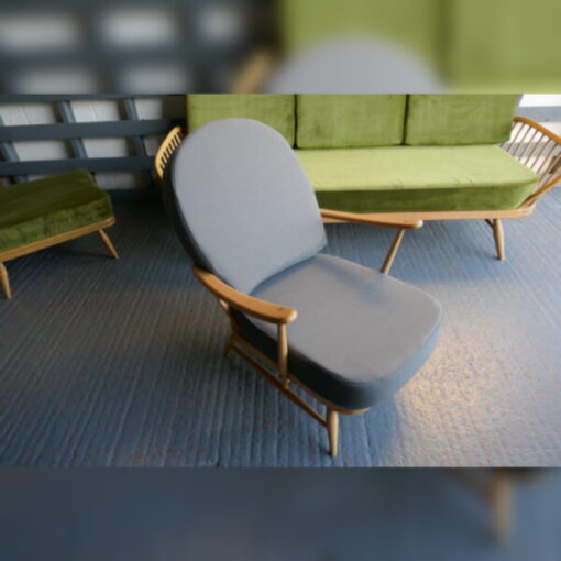Ercol 203 Seat and Back Cushion in Mid Grey 92% wool