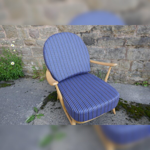 Ercol 203 Seat and Back Cushion in Navy Thick Stripes