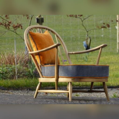 Ercol 203 Seat Cushion Grey with Jaffa Orange Piping