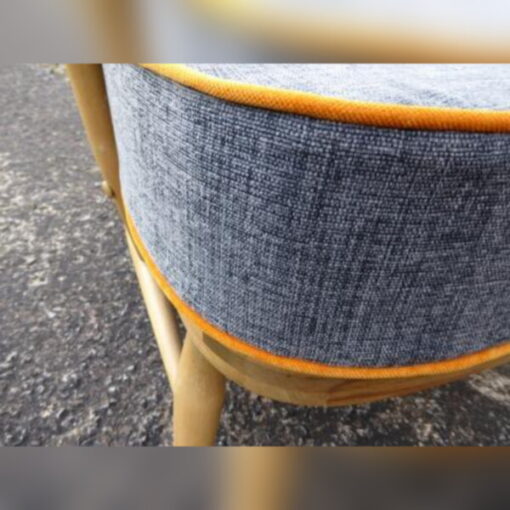Ercol 203 Seat Cushion Grey with Jaffa Orange Piping - Image 3