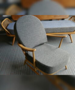 Ercol 203 Seat and Back Cushion in Oakenshaw Steel Grey Herringbone