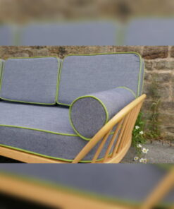 Ercol 355 Studio Couch Anderton Grey with Lime piping  Complete set of Cushions and Covers with bolsters