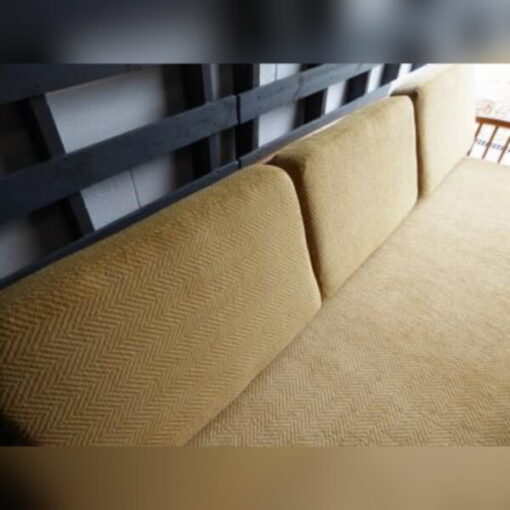 Ercol 355 Studio Couch Gold Zig Zag Complete set of Cushions and Covers - Image 2