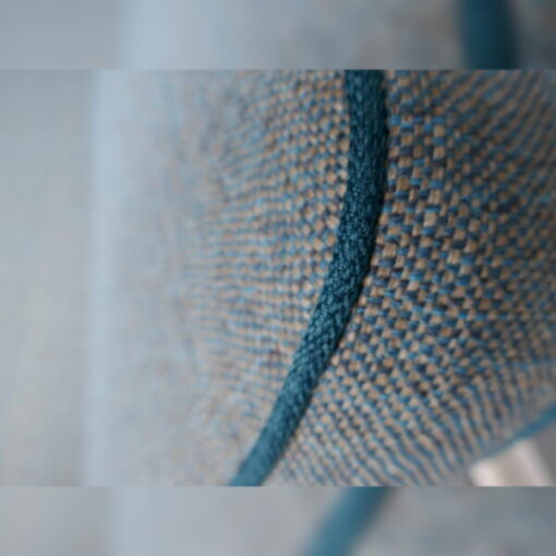 Ercol Cloister Seat cushion in Dove Grey with Mustard Piping - Image 7