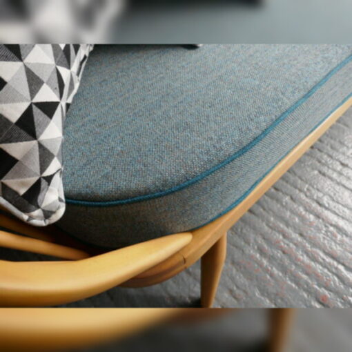 Ercol Cloister Seat cushion in Dove Grey with Mustard Piping - Image 2