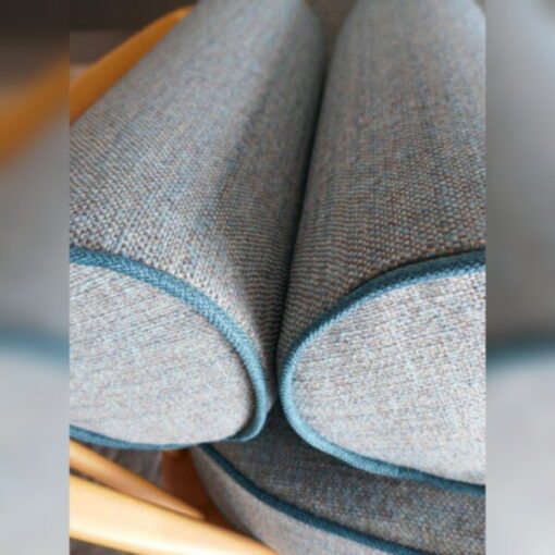 Ercol Cloister Seat cushion in Dove Grey with Mustard Piping - Image 8