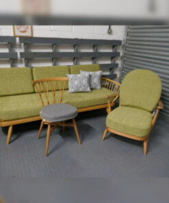 Ercol 355 Studio Couch Green Genie Tweed Complete set of Cushions and Covers
