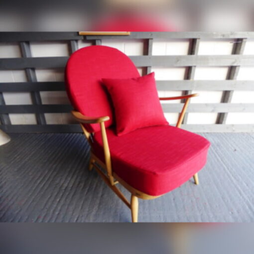 Ercol 203 Seat and Back Cushion in Apple Red - Image 6