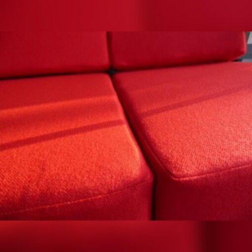 Ercol 203 2 Seater Seat Cushion in 2 pieces with 2 back cushions in Post Box Red - Image 4