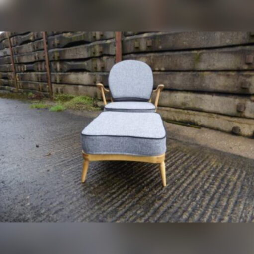 Ercol 203 Seat and Back Cushion Mid Grey with contrasting Black Piping - Image 3