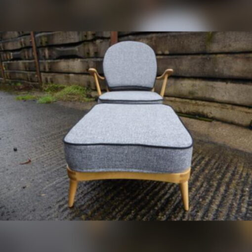 Ercol 203 Seat and Back Cushion Mid Grey with contrasting Black Piping - Image 4