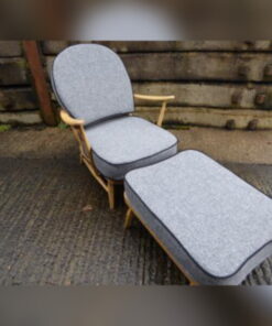 Ercol 203 Seat and Back Cushion Mid Grey with contrasting Black Piping