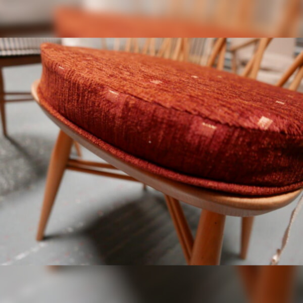 Ercol 365 Dining Seat Cushion and Cover in Terra Cotta with gold motif - Image 6