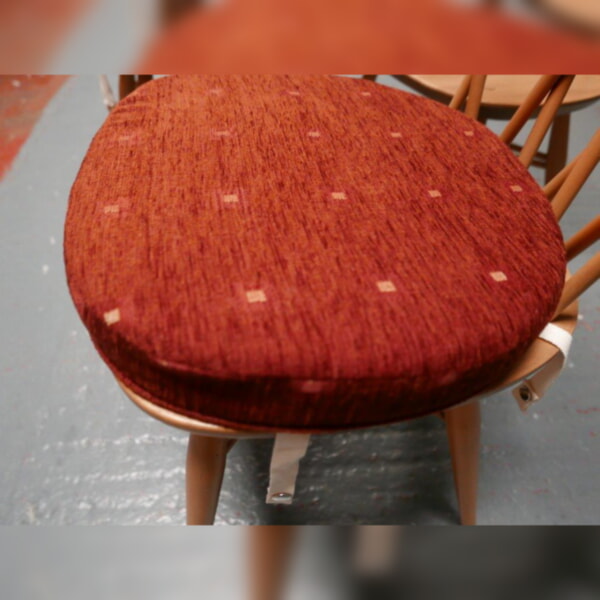 Ercol 365 Dining Seat Cushion and Cover in Terra Cotta with gold motif - Image 5