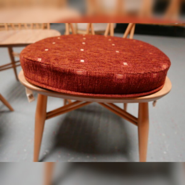 Ercol 365 Dining Seat Cushion and Cover in Terra Cotta with gold motif - Image 4