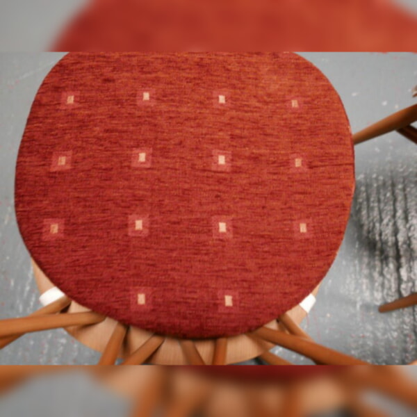 Ercol 365 Dining Seat Cushion and Cover in Terra Cotta with gold motif - Image 3