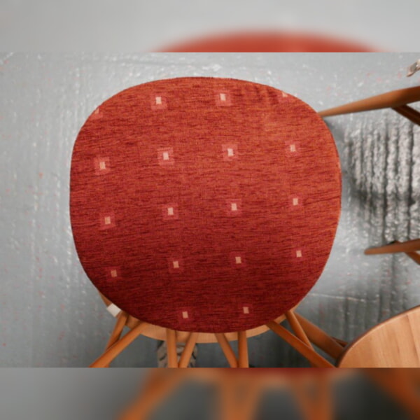 Ercol 365 Dining Seat Cushion and Cover in Terra Cotta with gold motif - Image 2