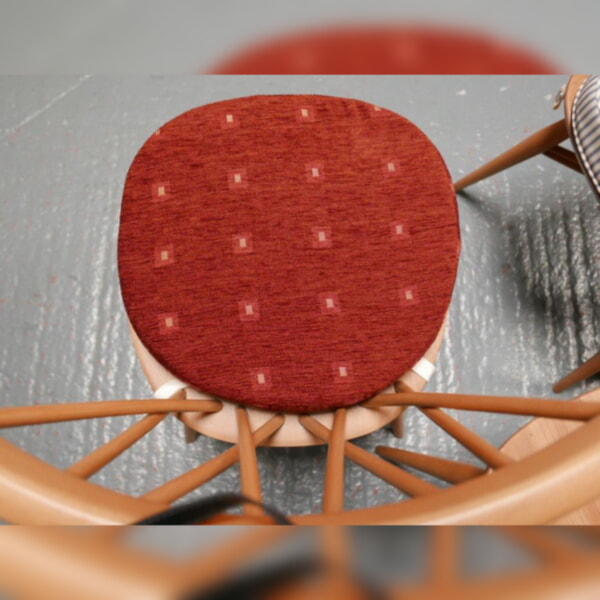 Ercol 365 Dining Seat Cushion and Cover in Terra Cotta with gold motif