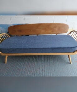 Ercol 355 Studio Couch Ross Fabrics Pimlico Denim Mattress only with piping