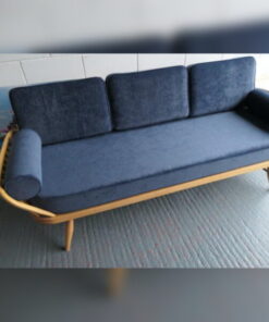 Ercol 355 Studio Couch Ross Fabrics Pimlico Denim with bolsters & piping