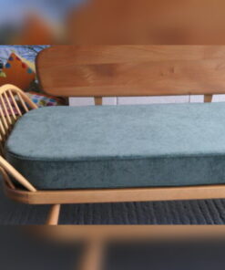 Ercol 355 Studio Couch Mattress Only in Ross Fabrics Pimlico Ocean with piping