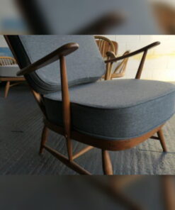 Ercol 335 Seat &  Back Cushions Mid Grey Herringbone with piping