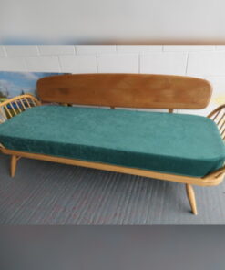 Ercol 355 Studio Couch Mattress Only in Ross Fabrics Pimlico Petrol