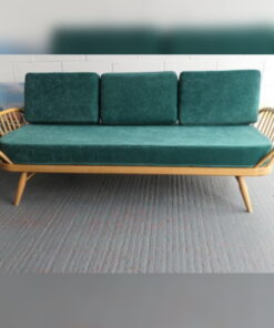 Ercol 355 Studio Couch in Ross Fabrics Pimlico Petrol
