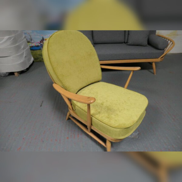 Ercol 203 Chair seat & back cushion in Pimlico Crush Zest with piping