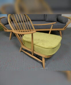 Ercol 203 Chair seat cushion in Pimlico Crush Zest with piping