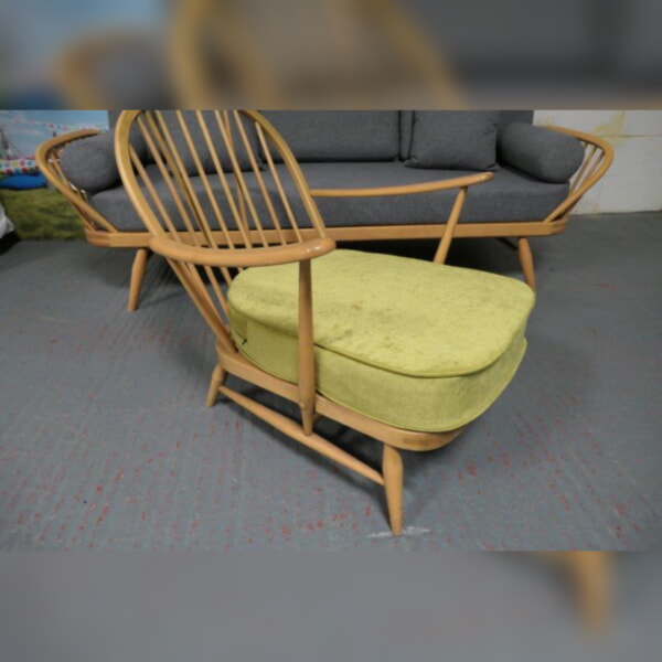 Ercol 203 Chair seat cushion in Pimlico Crush Zest with piping