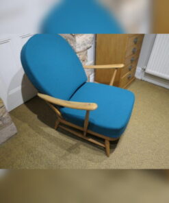 Ercol 203 Seat and Back Cushion in 100% Teal wool fabric.