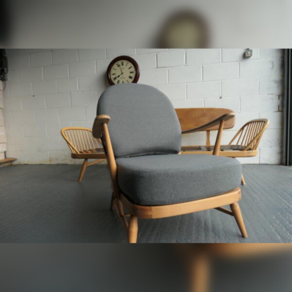 Ercol 203 Seat and Back Cushion in Mid Grey Stitch from Camira