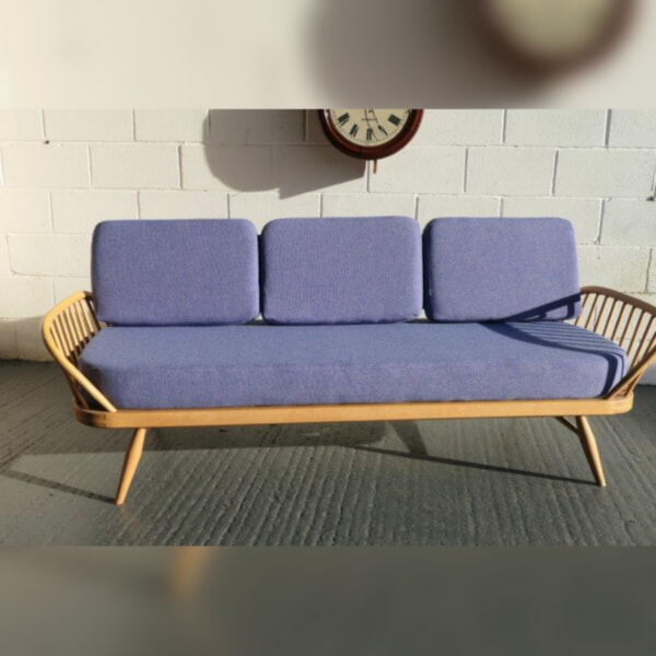 Ercol 355 Studio Couch New Dark Heather Tweed Complete set of Cushions