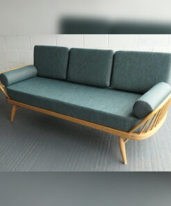 Ercol Daybed- Studio Couch cushions only in our Teal Grey Weave + bolsters