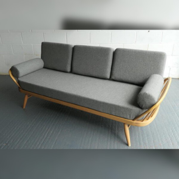 Ercol Daybed- Studio Couch cushions only in our Split Granite Grey + bolsters