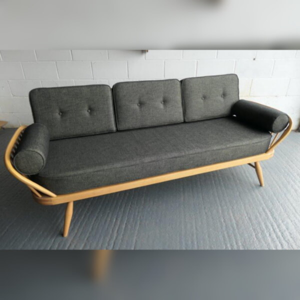 Ercol 355 Studio Couch African Elephant Grey Full Monty