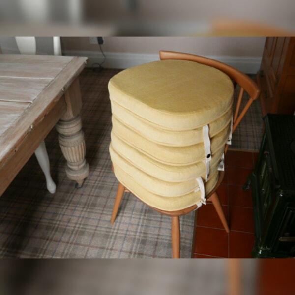 Ercol 365 Dining Seat Cushion and Cover in Soft Primrose