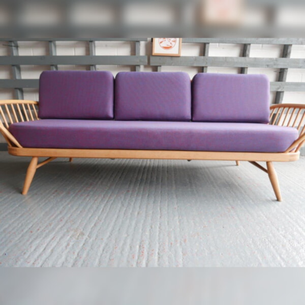 Ercol 355 Studio Couch Subtle Red Blue Mix for purple effect 92% wool - Image 2