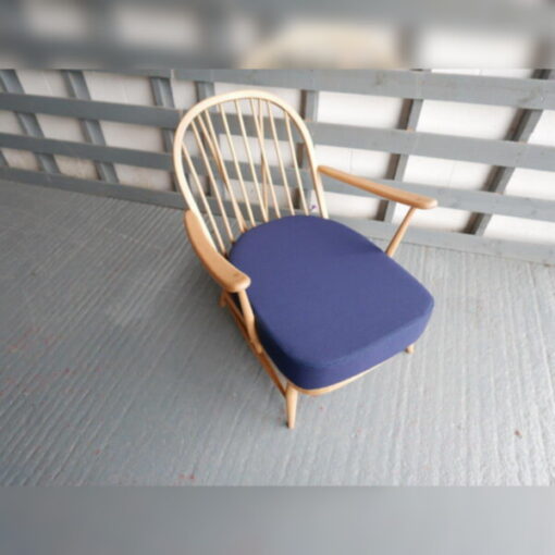 Ercol 203 Seat and Back Cushion in Queen's Blue Navy 92% wool - Image 7