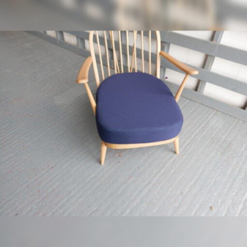 Ercol 203 Seat and Back Cushion in Queen's Blue Navy 92% wool - Image 8