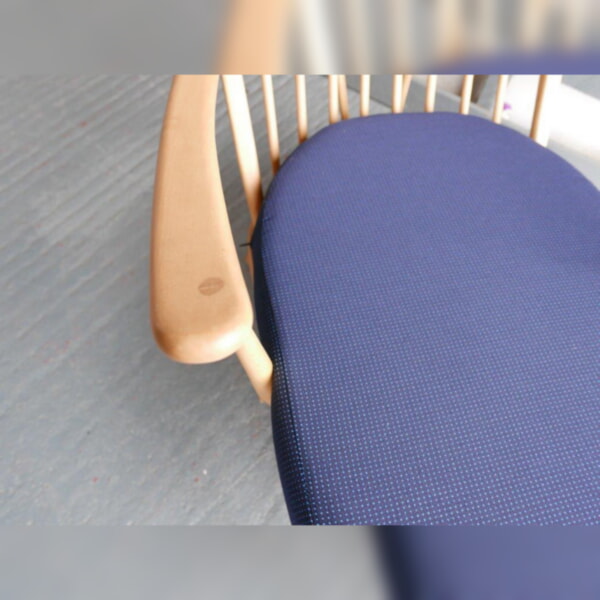 Ercol 203 Seat and Back Cushion in Queen's Blue Navy 92% wool - Image 9