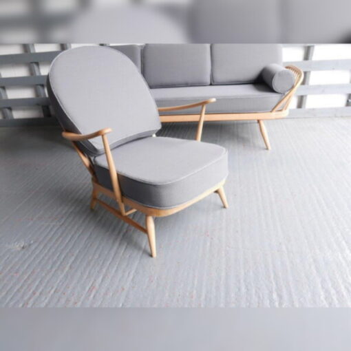 Ercol 203 Seat and Back Cushion 92% Wool with light grey piping - Image 2