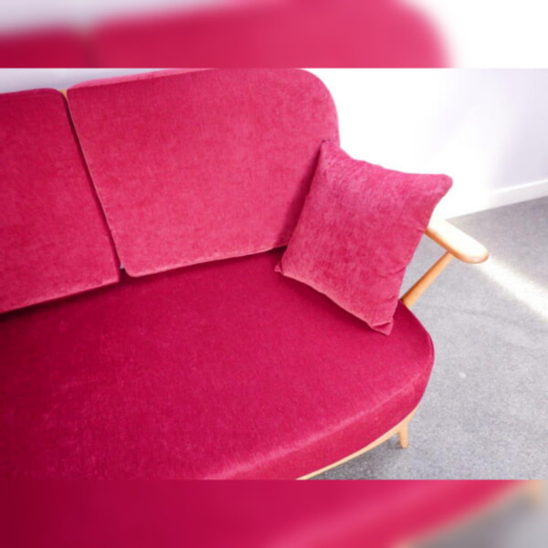 Ercol 334 2 Seater Seat & Back Cushions Ross Fabrics Pimlico Rouge SR 16022 - Image 2